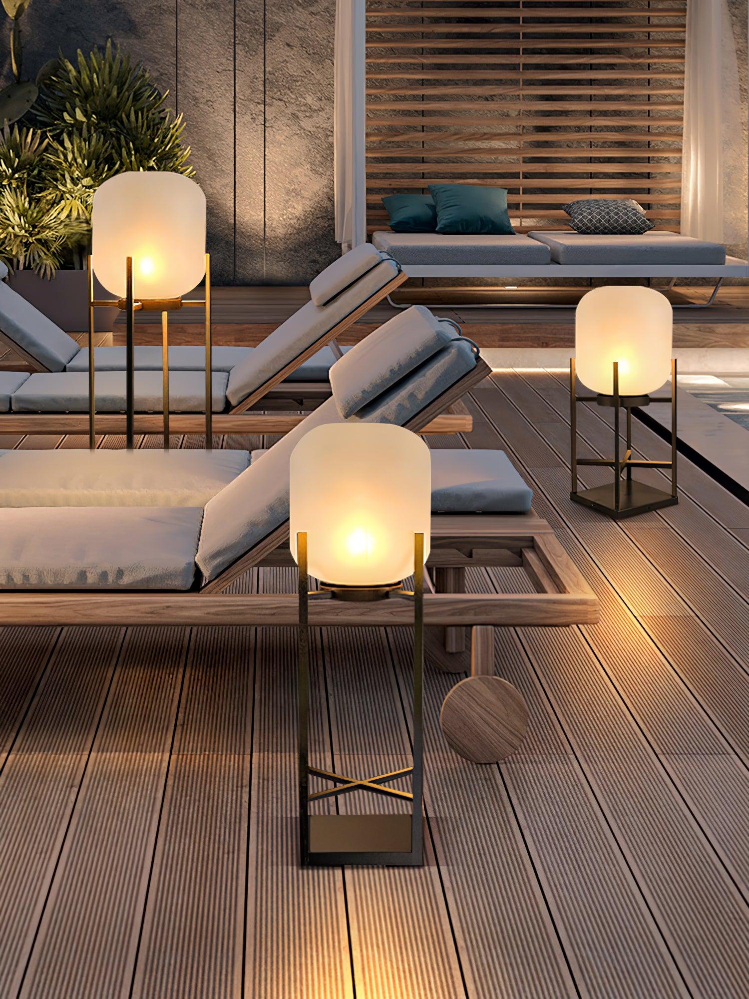 Solar Outdoor Floor Lamp Lantern | Stainless Steel Garden Light | IP65 Waterproof LED | Automatic Dusk-to-Dawn Lighting