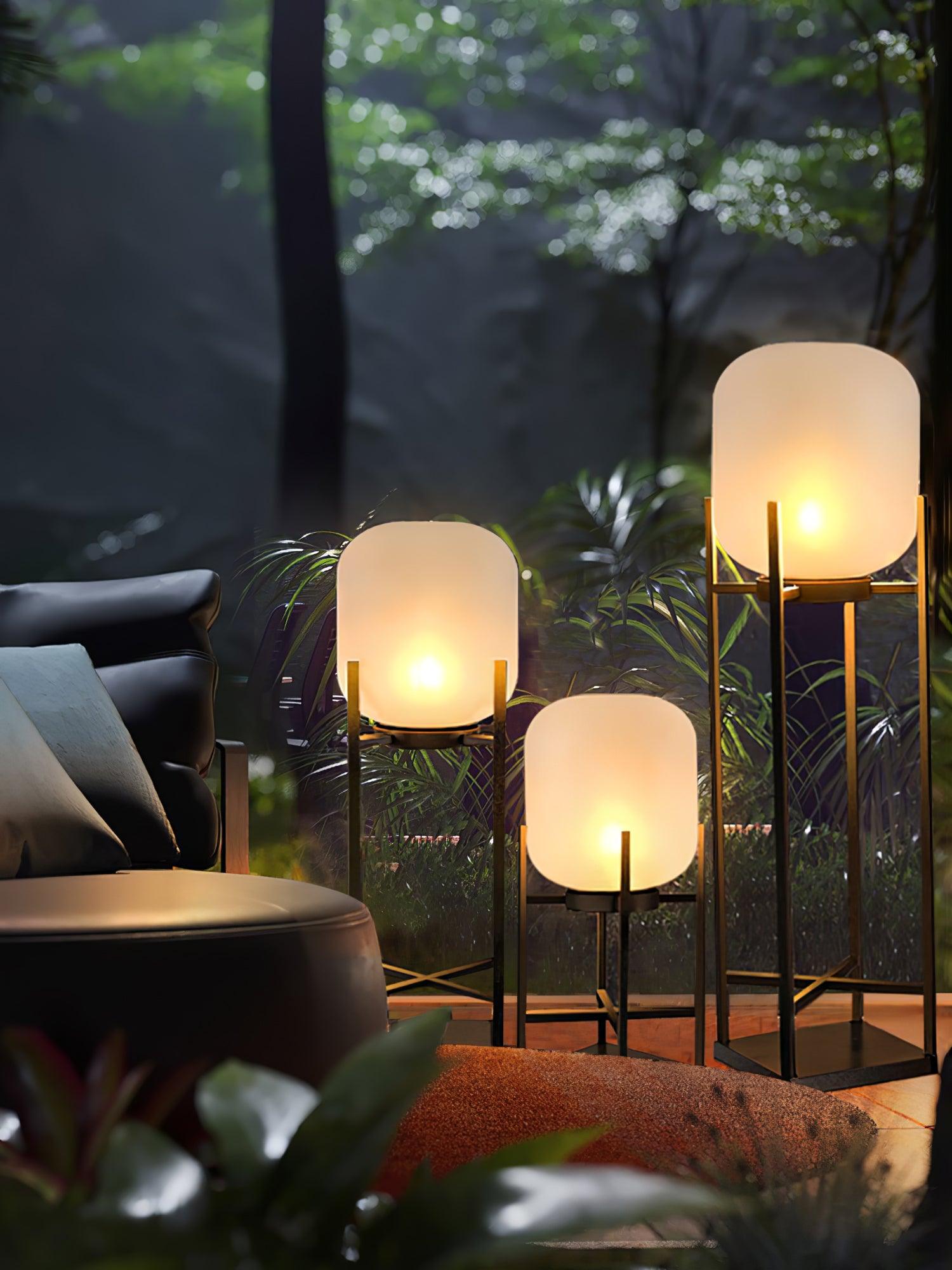 Solar Outdoor Floor Lamp Lantern | Stainless Steel Garden Light | IP65 Waterproof LED | Automatic Dusk-to-Dawn Lighting