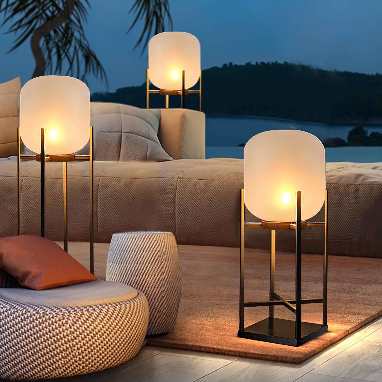 Solar Outdoor Floor Lamp LED Garden Lighting | Stainless Steel & Glass | IP65 Waterproof | 3000K–6000K Patio & Pathway Lamp