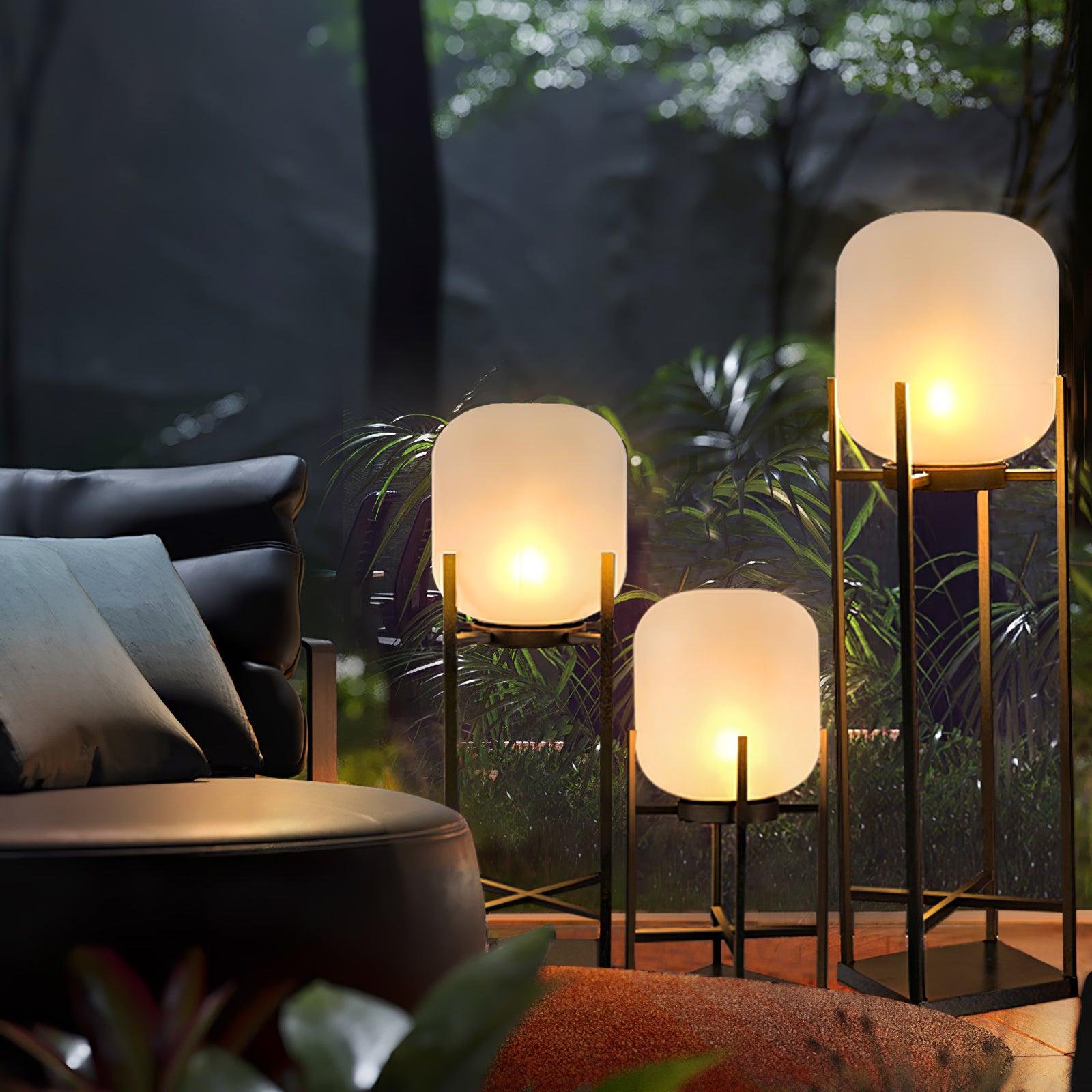 Solar Outdoor Floor Lamp Lantern | Stainless Steel Garden Light | IP65 Waterproof LED | Automatic Dusk-to-Dawn Lighting