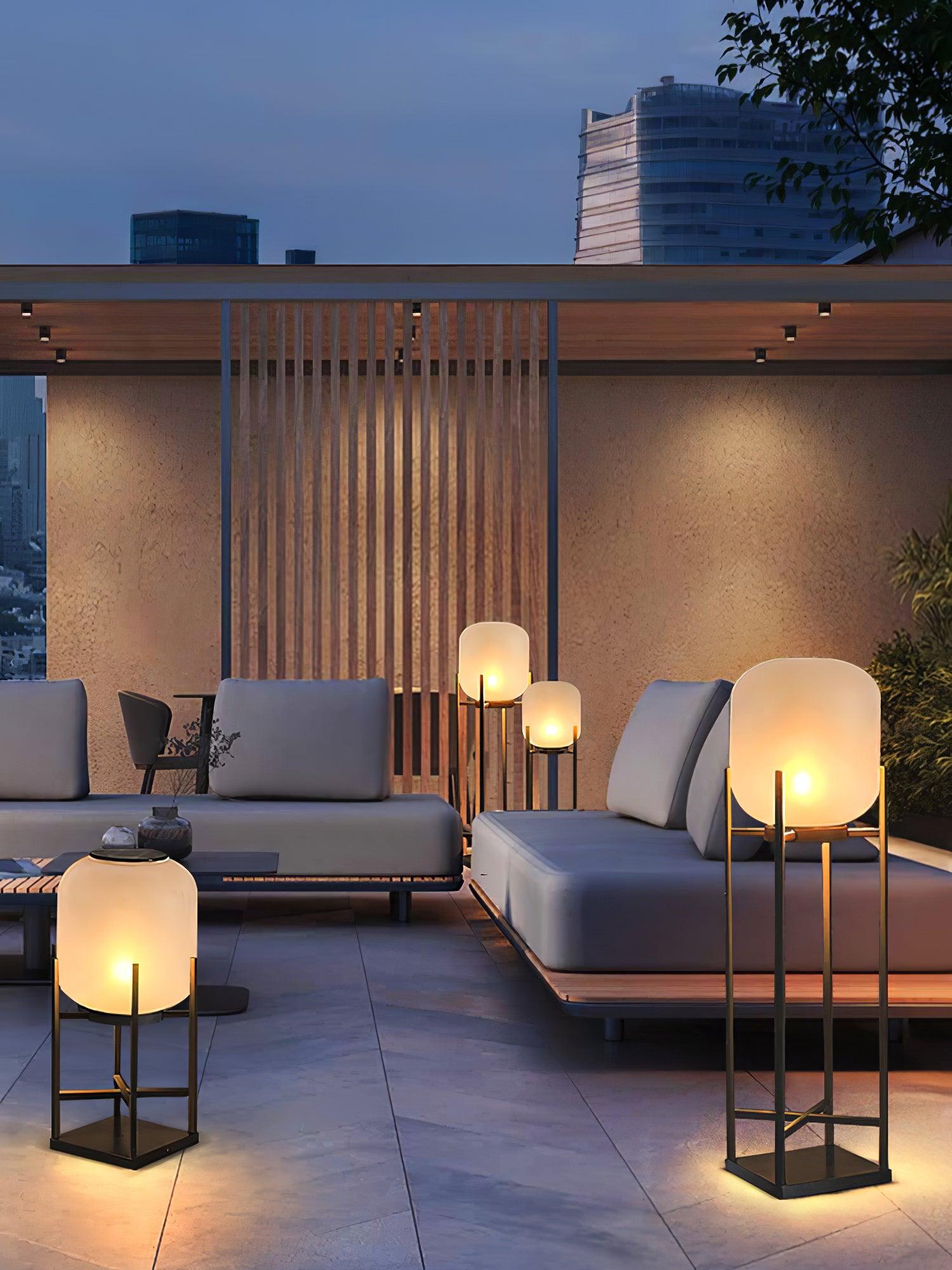 Solar Outdoor Floor Lamp Lantern | Stainless Steel Garden Light | IP65 Waterproof LED | Automatic Dusk-to-Dawn Lighting
