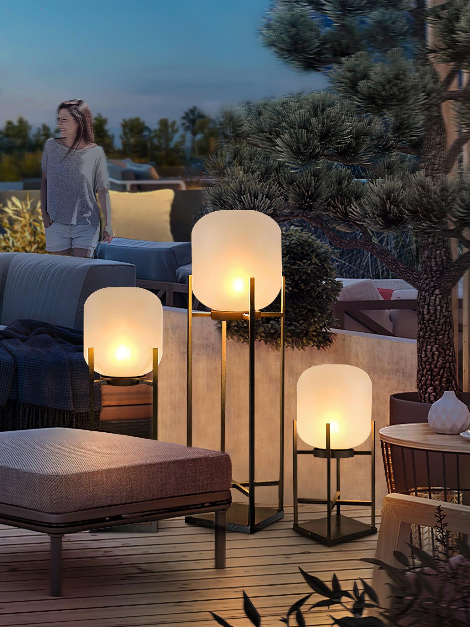 Solar Outdoor Floor Lamp Lantern | Stainless Steel Garden Light | IP65 Waterproof LED | Automatic Dusk-to-Dawn Lighting