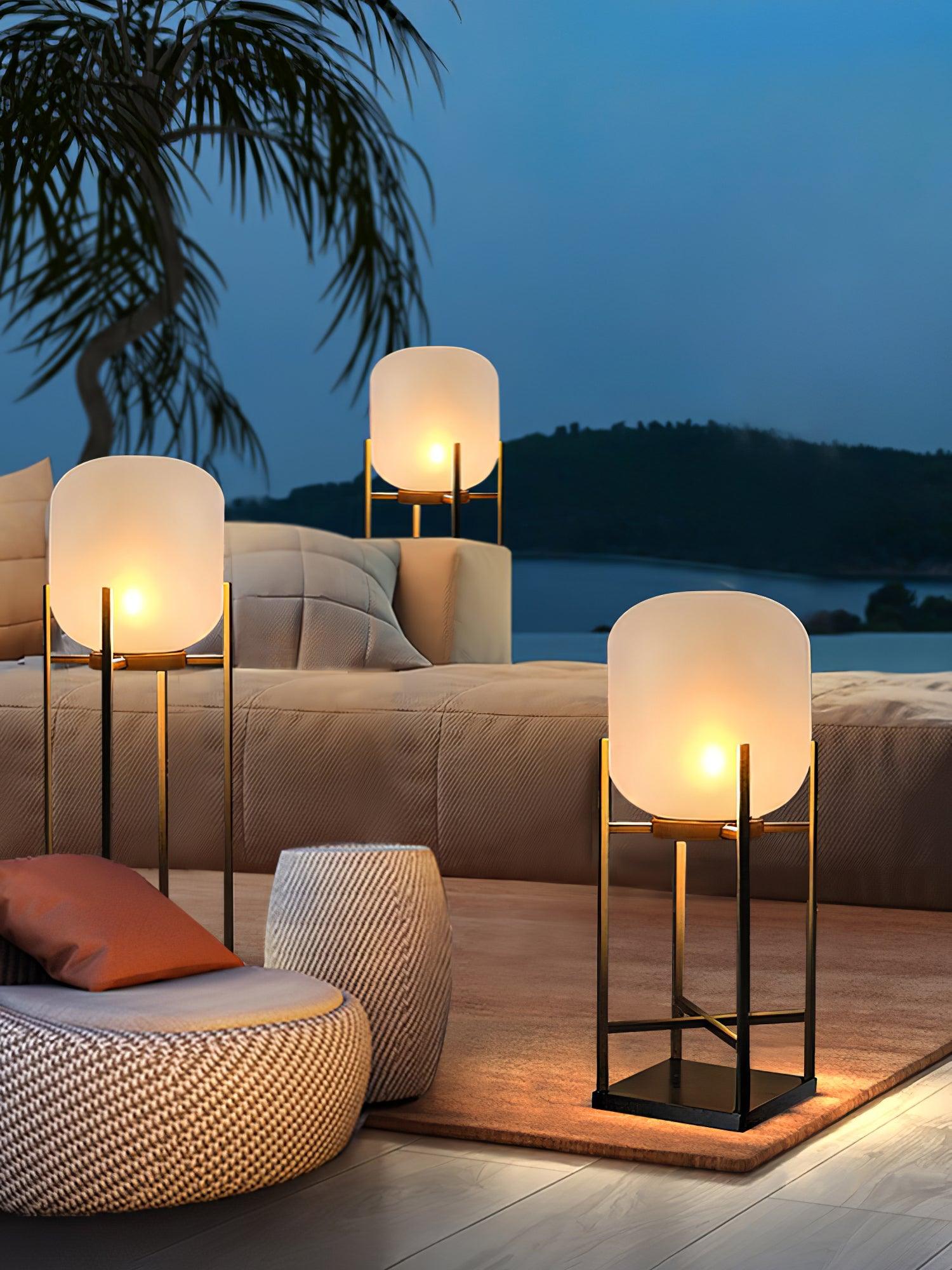 Solar Outdoor Floor Lamp Lantern | Stainless Steel Garden Light | IP65 Waterproof LED | Automatic Dusk-to-Dawn Lighting