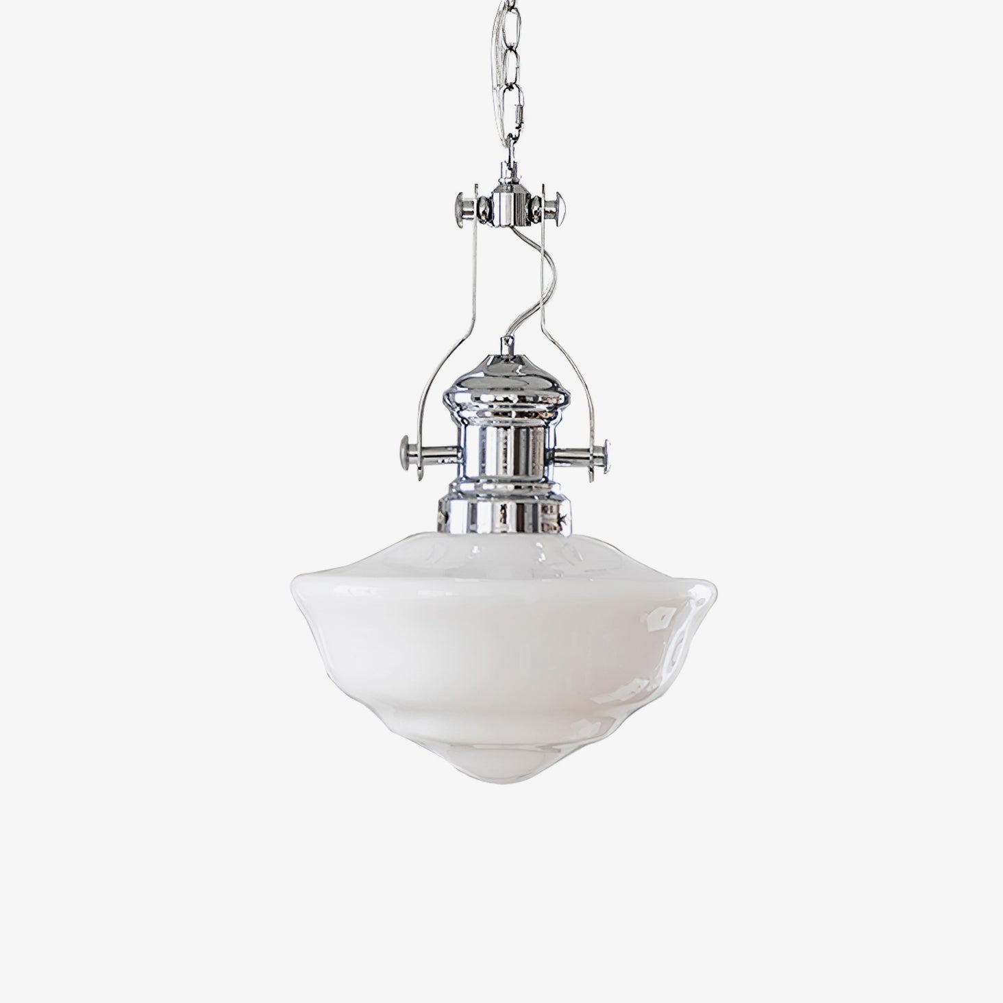Schoolhouse Pendant Light | Lavagna Glass Hanging Lamp | Metal & Glass Design | E26/E27 Compatible | Farmhouse Modern Ceiling Light