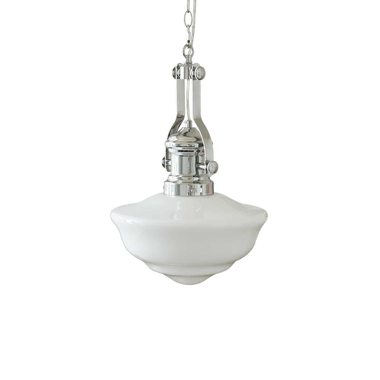 Schoolhouse Pendant Light | Lavagna Glass Hanging Lamp | Metal & Glass Design | E26/E27 Compatible | Farmhouse Modern Ceiling Light