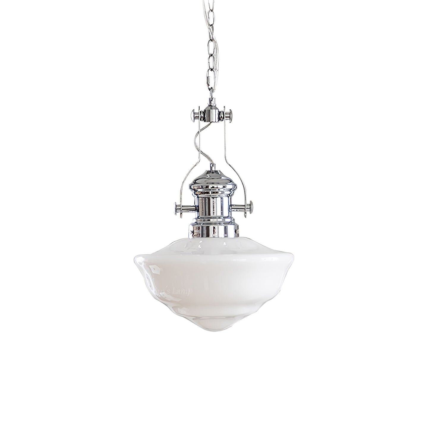 Schoolhouse Pendant Light | Lavagna Glass Hanging Lamp | Metal & Glass Design | E26/E27 Compatible | Farmhouse Modern Ceiling Light
