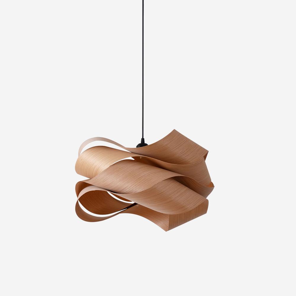 Wood Pendant Lamp Link Modern Design | Handmade Shade | E26 E27 Compatible | Warm Ambient Lighting | Dining Room Kitchen Island