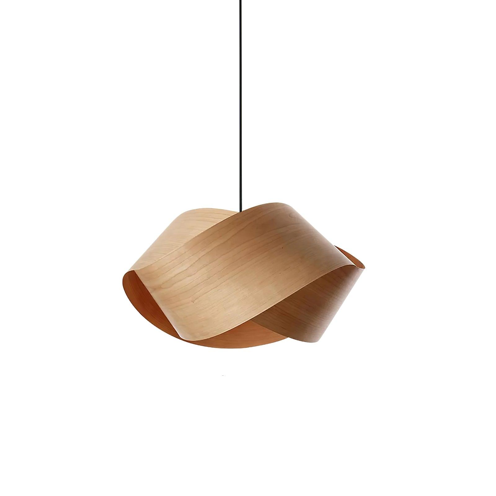 Wood Pendant Lamp Link Modern Design | Handmade Shade | E26 E27 Compatible | Warm Ambient Lighting | Dining Room Kitchen Island
