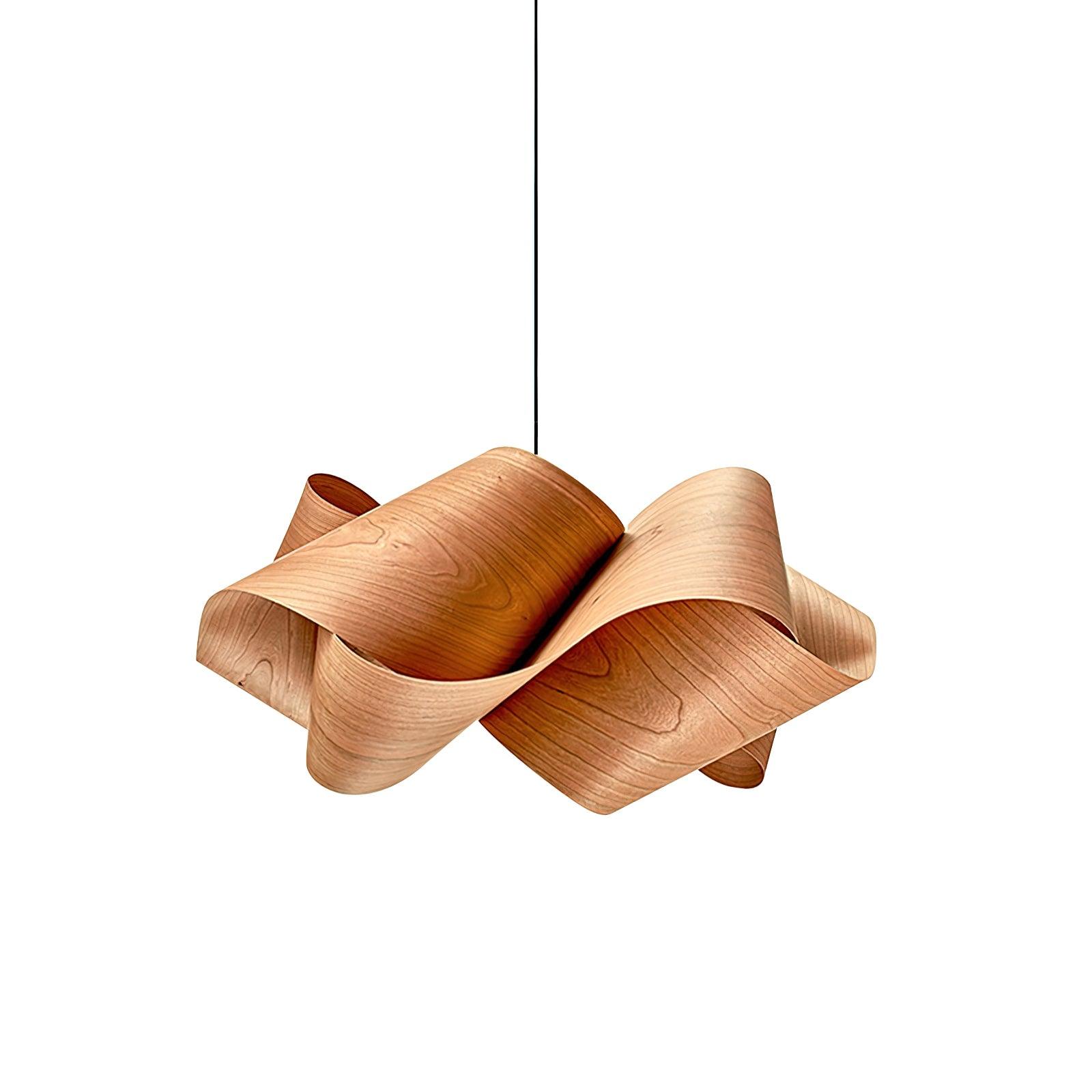 Wood Pendant Lamp Link Modern Design | Handmade Shade | E26 E27 Compatible | Warm Ambient Lighting | Dining Room Kitchen Island