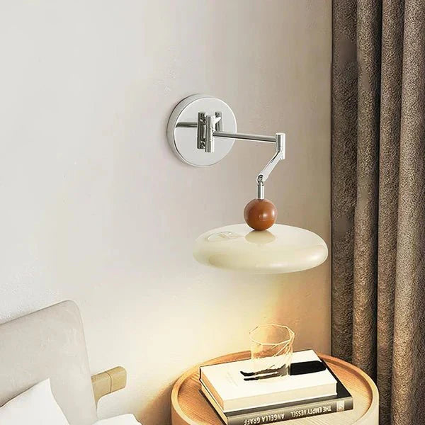 Swing Arm LED Wall Lamp Lola Adjustable | Modern Metal Acrylic | Integrated LED | Hardwired Wall Light for Bedroom and Reading