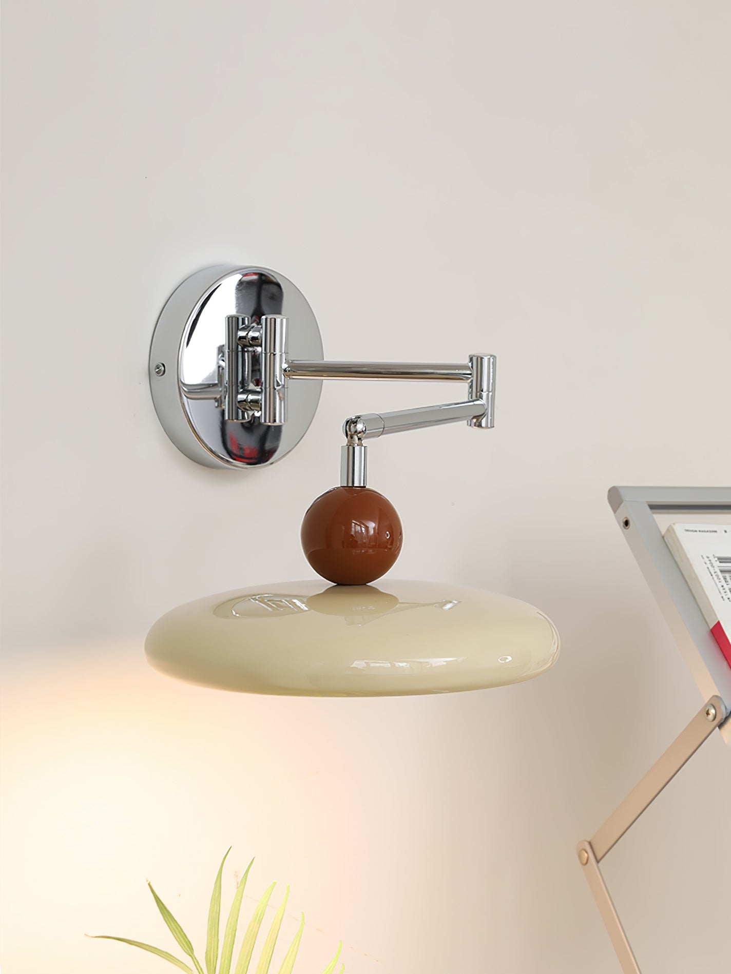 Swing Arm LED Wall Lamp Lola Adjustable | Modern Metal Acrylic | Integrated LED | Hardwired Wall Light for Bedroom and Reading