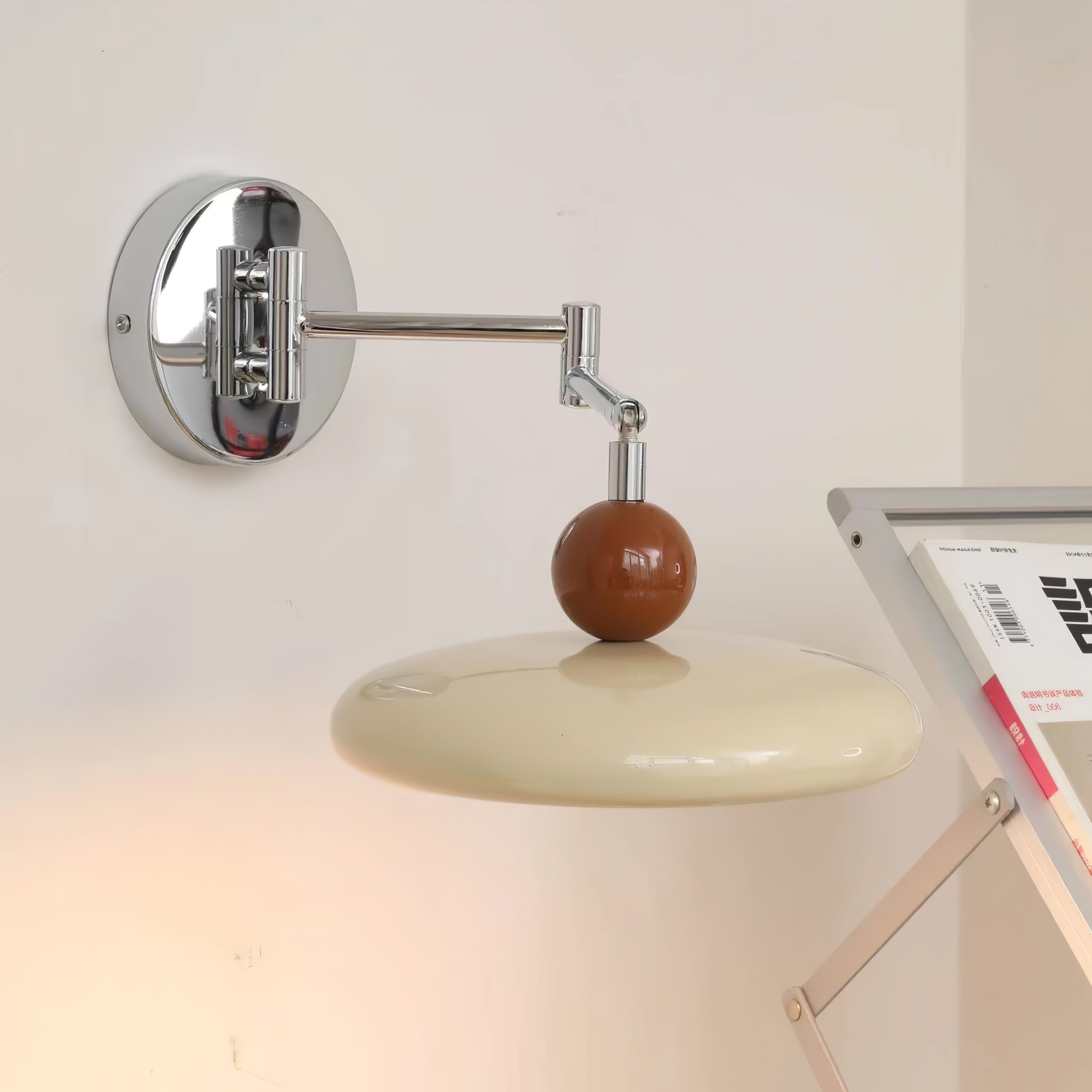 Swing Arm LED Wall Lamp Lola Adjustable | Modern Metal Acrylic | Integrated LED | Hardwired Wall Light for Bedroom and Reading