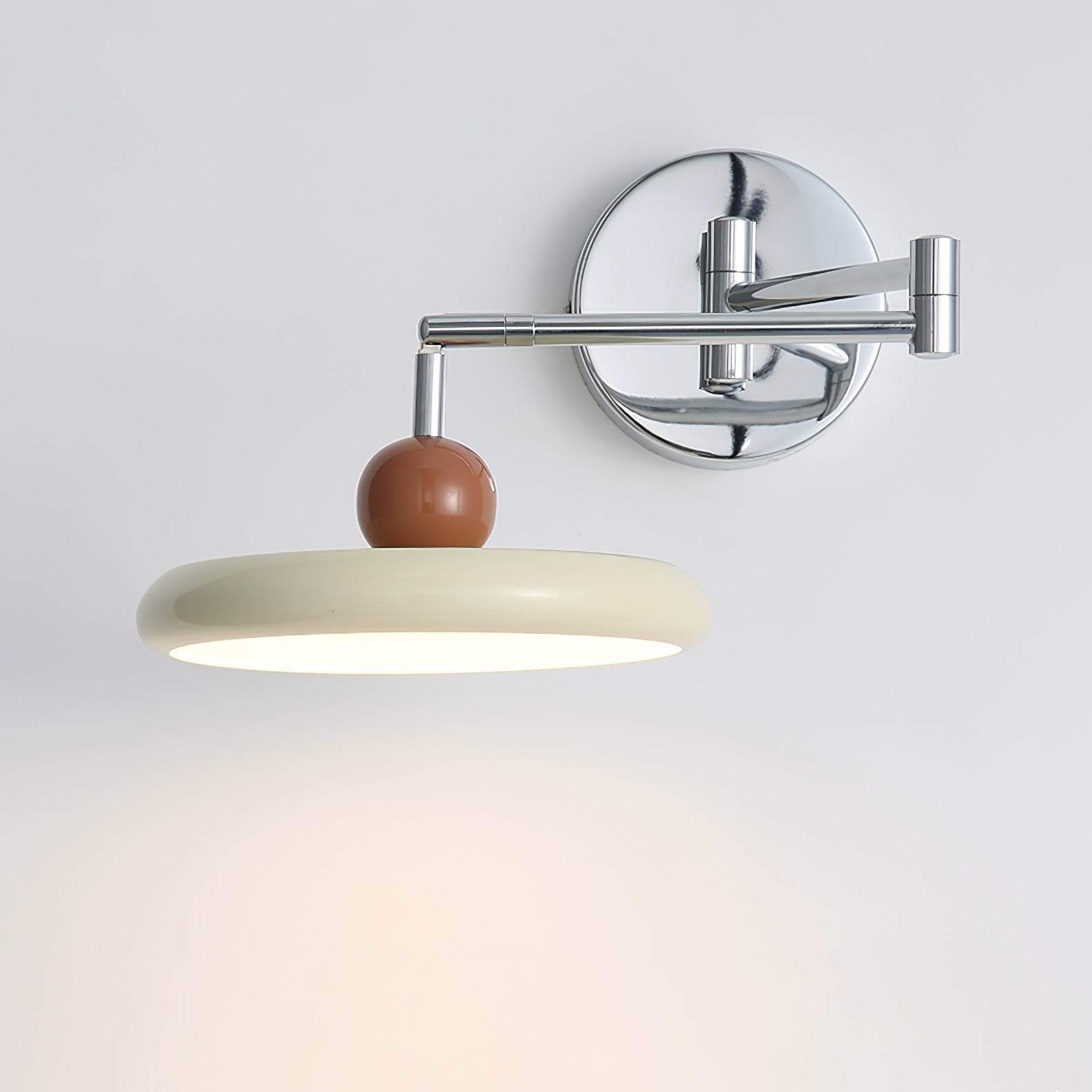 Swing Arm LED Wall Lamp Lola Adjustable | Modern Metal Acrylic | Integrated LED | Hardwired Wall Light for Bedroom and Reading
