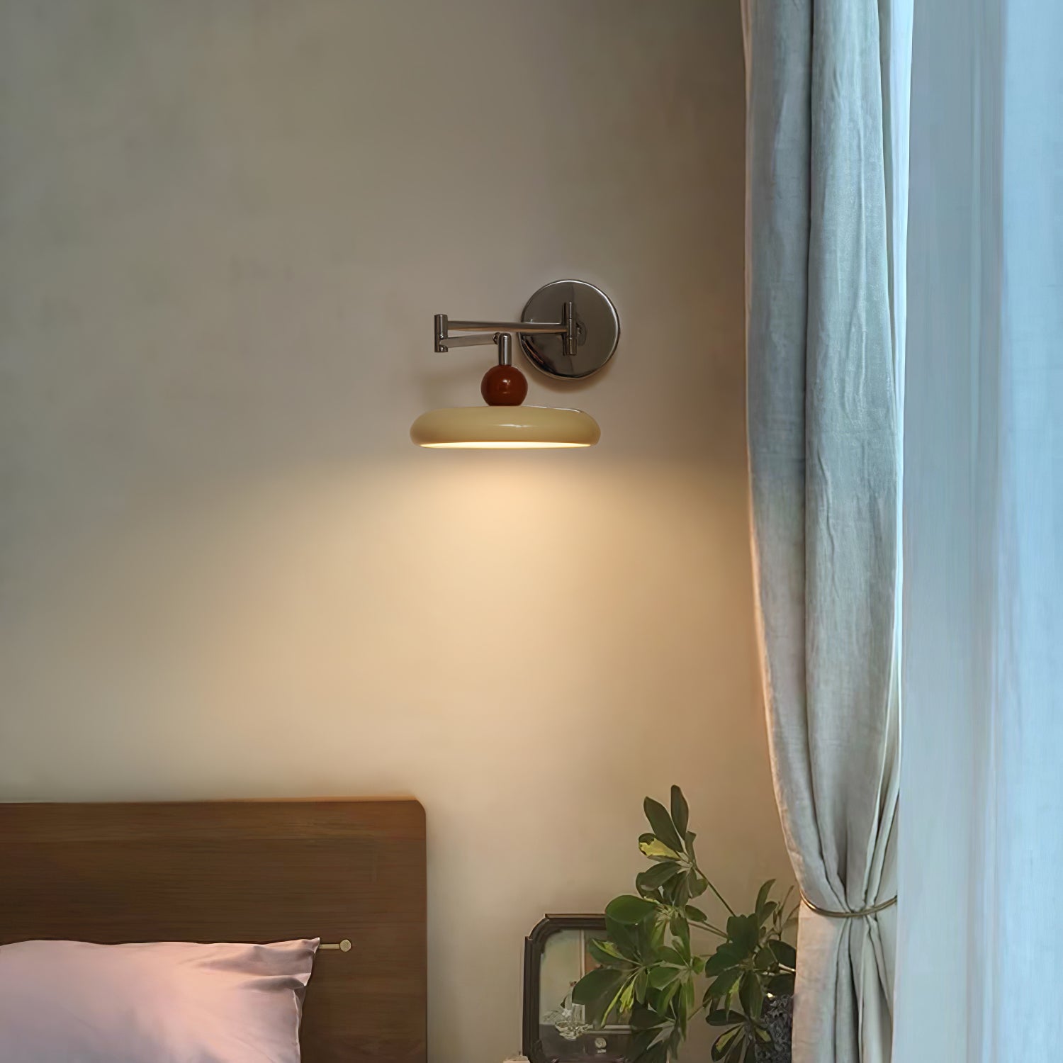 Swing Arm LED Wall Lamp Lola Adjustable | Modern Metal Acrylic | Integrated LED | Hardwired Wall Light for Bedroom and Reading
