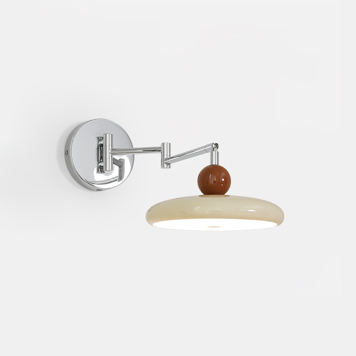 Swing Arm LED Wall Lamp Lola Adjustable | Modern Metal Acrylic | Integrated LED | Hardwired Wall Light for Bedroom and Reading