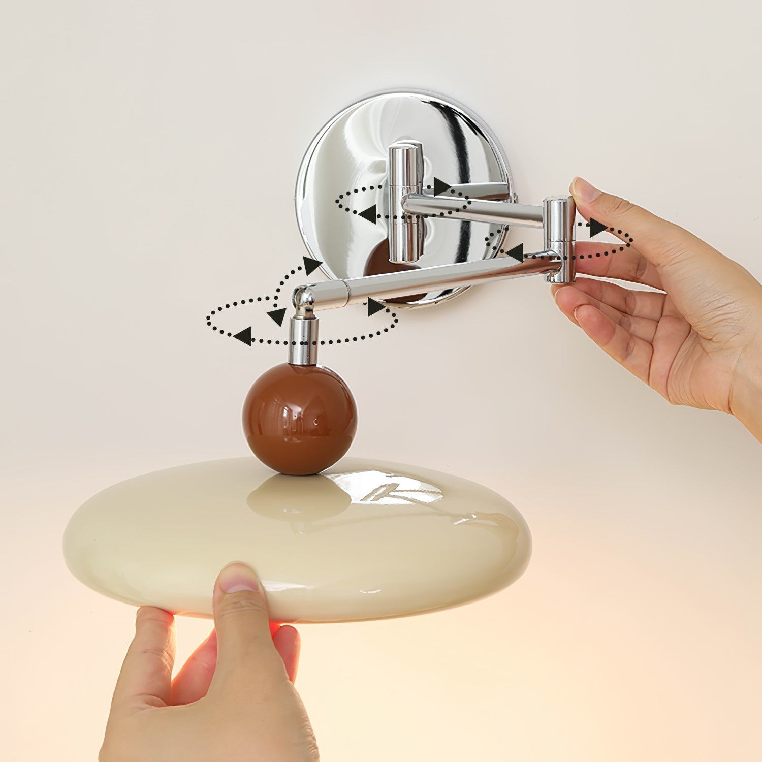 Swing Arm LED Wall Lamp Lola Adjustable | Modern Metal Acrylic | Integrated LED | Hardwired Wall Light for Bedroom and Reading