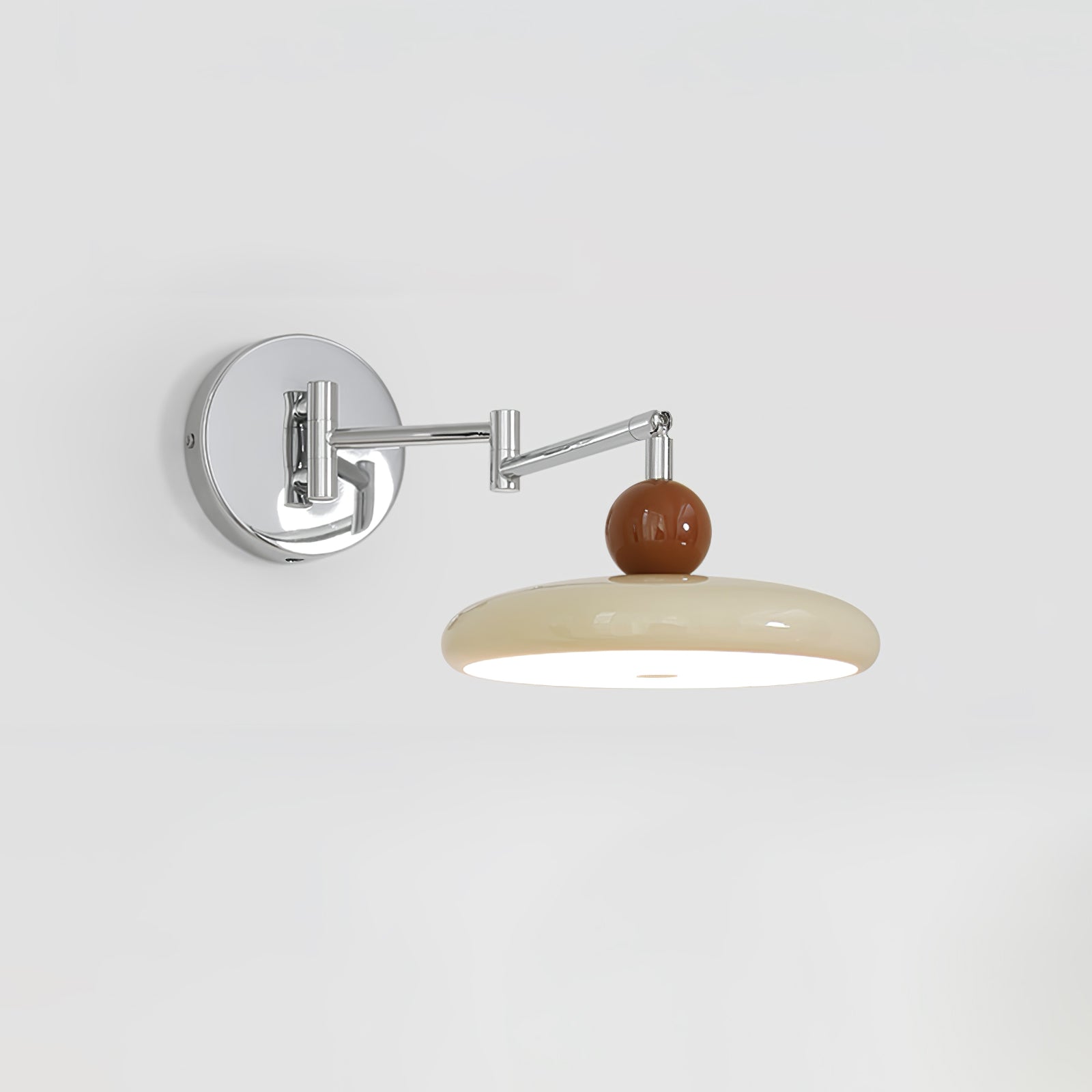 Swing Arm LED Wall Lamp Lola Adjustable | Modern Metal Acrylic | Integrated LED | Hardwired Wall Light for Bedroom and Reading