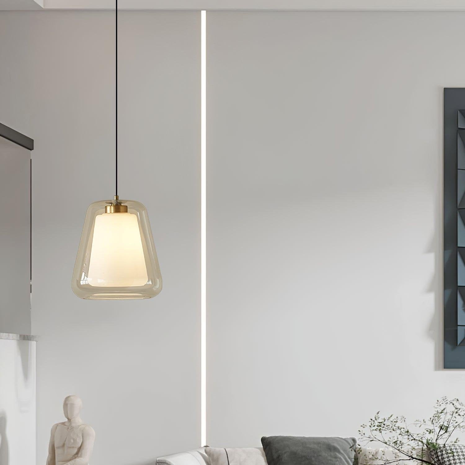 Glass Pendant Light Lucinda Modern Design | E26 E27 Compatible | Metal Glass | Elegant Ceiling Lighting for Dining Room and Kitchen