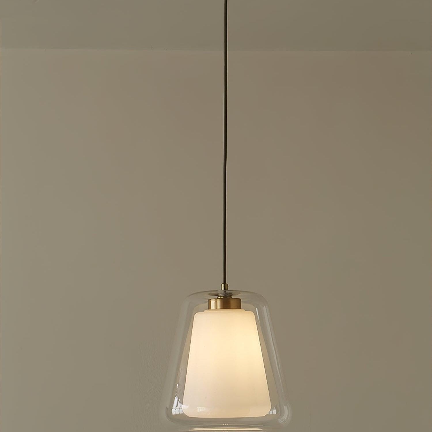 Glass Pendant Light Lucinda Modern Design | E26 E27 Compatible | Metal Glass | Elegant Ceiling Lighting for Dining Room and Kitchen