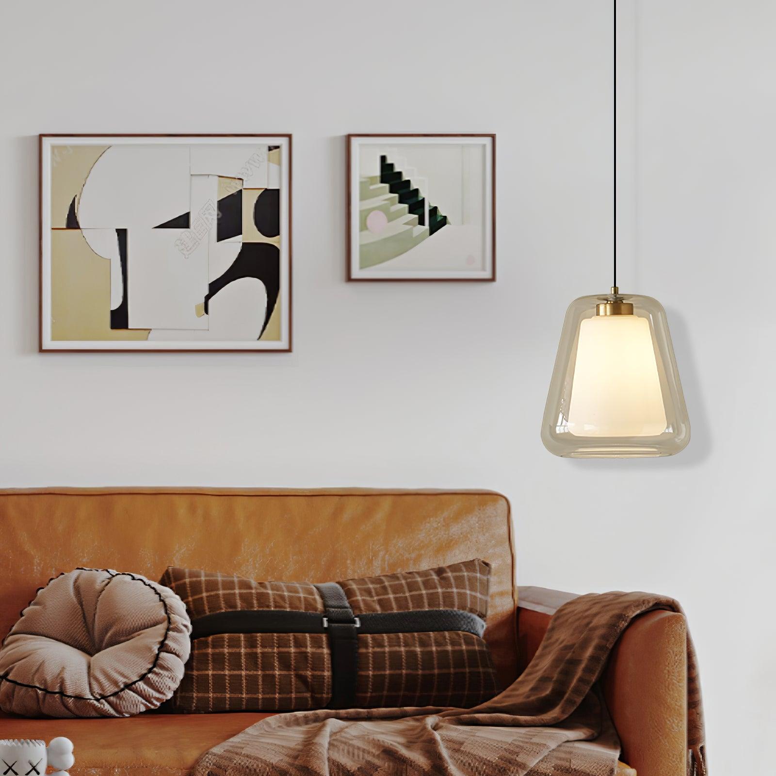 Glass Pendant Light Lucinda Modern Design | E26 E27 Compatible | Metal Glass | Elegant Ceiling Lighting for Dining Room and Kitchen