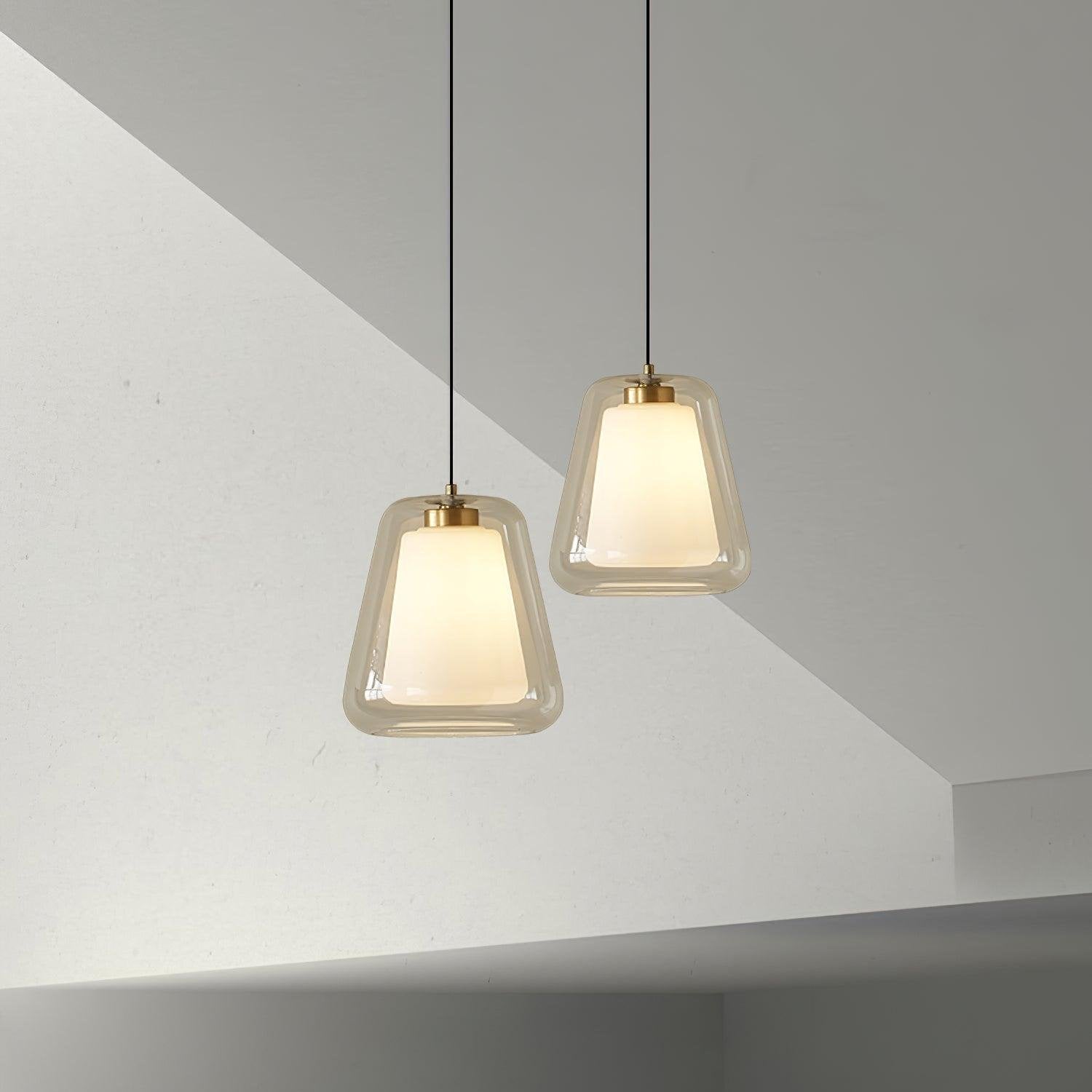 Glass Pendant Light Lucinda Modern Design | E26 E27 Compatible | Metal Glass | Elegant Ceiling Lighting for Dining Room and Kitchen