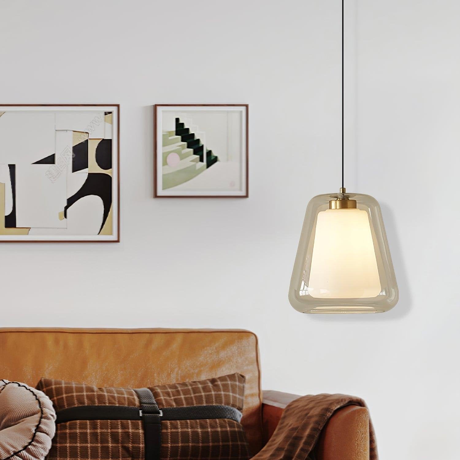 Glass Pendant Light Lucinda Modern Design | E26 E27 Compatible | Metal Glass | Elegant Ceiling Lighting for Dining Room and Kitchen