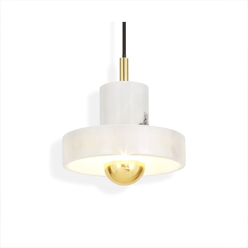 Marble Pendant Lamp Inspired by Taj Mahal | Natural Stone Finish | Integrated LED 3000K Warm Light | Adjustable Hanging Ceiling Light