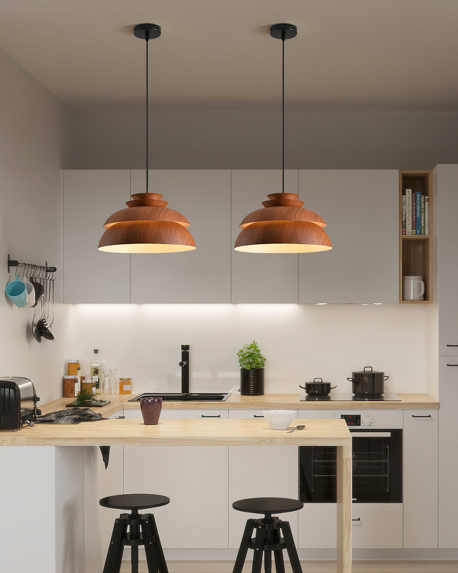 Midori Pendant Lamp Modern Natural Design | Aluminum Hanging Light | E26 E27 Socket 40W | Decorative Ceiling Lamp