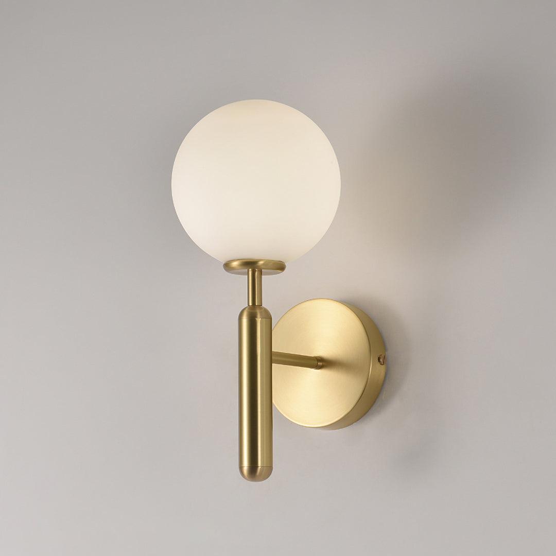 Scandinavian Brass Glass Wall Lamp | Minimalist Luxury Wall Light | E14 LED or Edison Bulb | 34cm Height Indoor Lighting