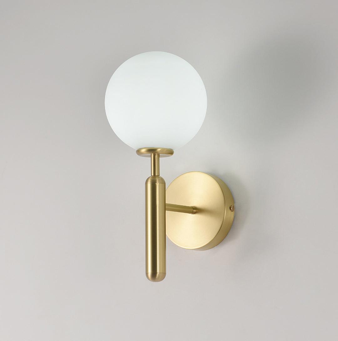 Scandinavian Brass Glass Wall Lamp | Minimalist Luxury Wall Light | E14 LED or Edison Bulb | 34cm Height Indoor Lighting