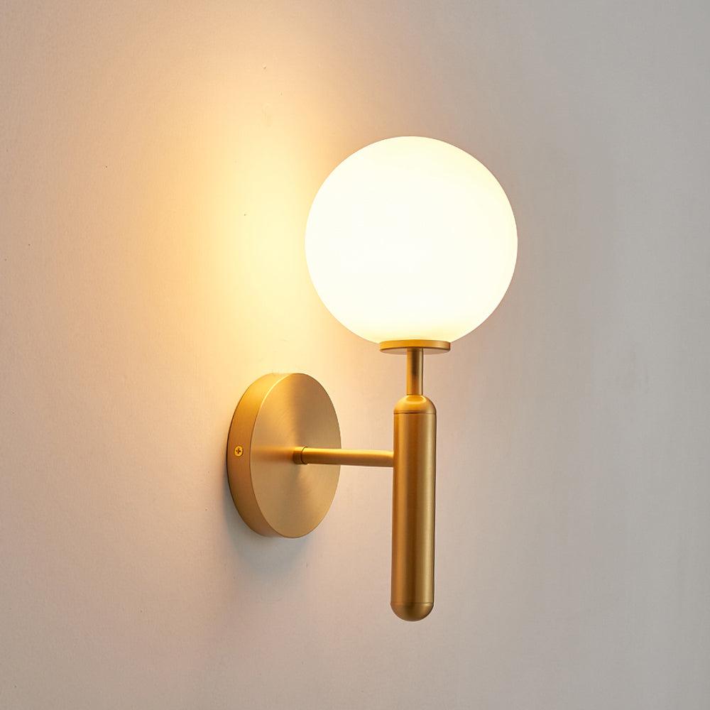Scandinavian Brass Glass Wall Lamp | Minimalist Luxury Wall Light | E14 LED or Edison Bulb | 34cm Height Indoor Lighting