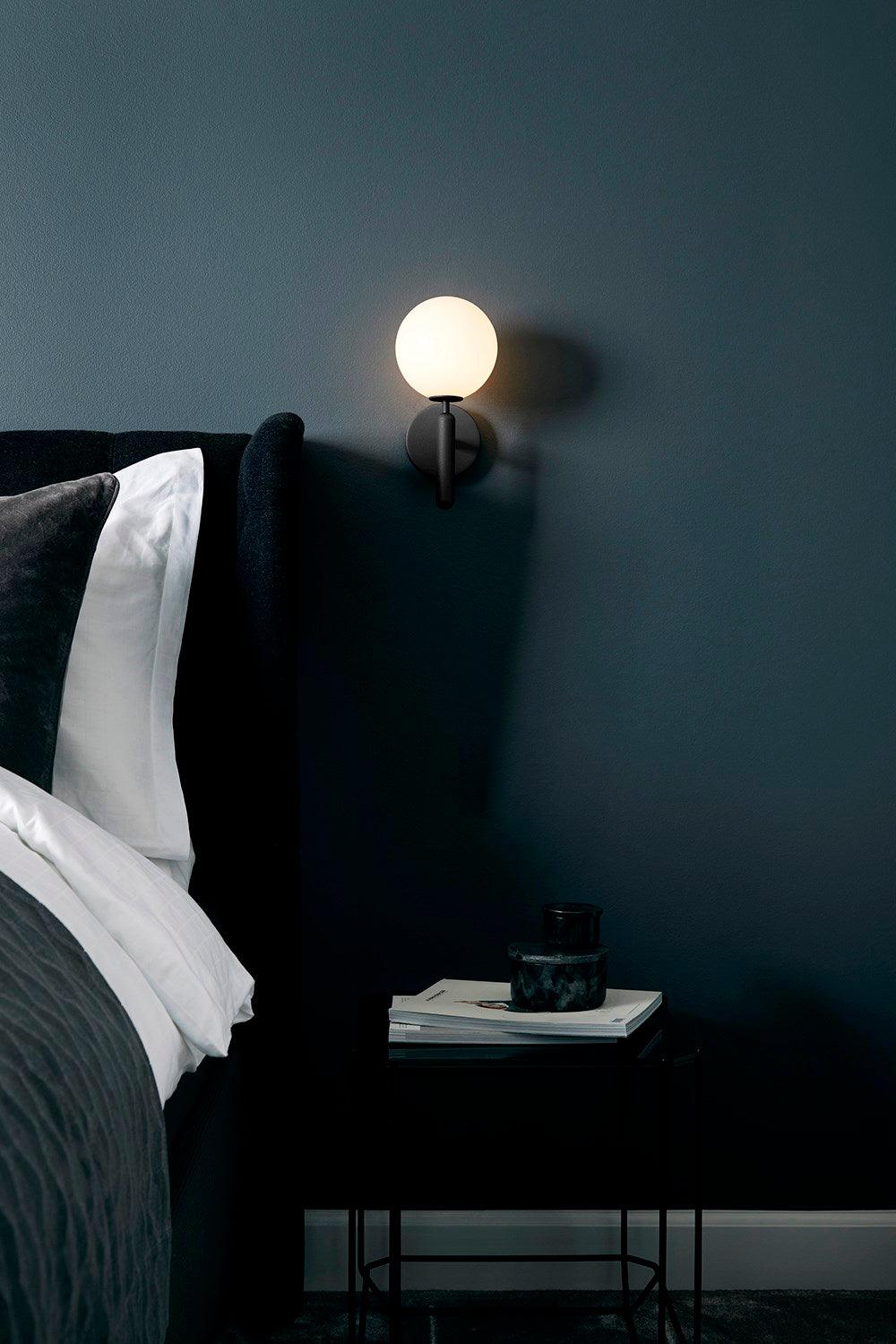 Scandinavian Brass Glass Wall Lamp | Minimalist Luxury Wall Light | E14 LED or Edison Bulb | 34cm Height Indoor Lighting