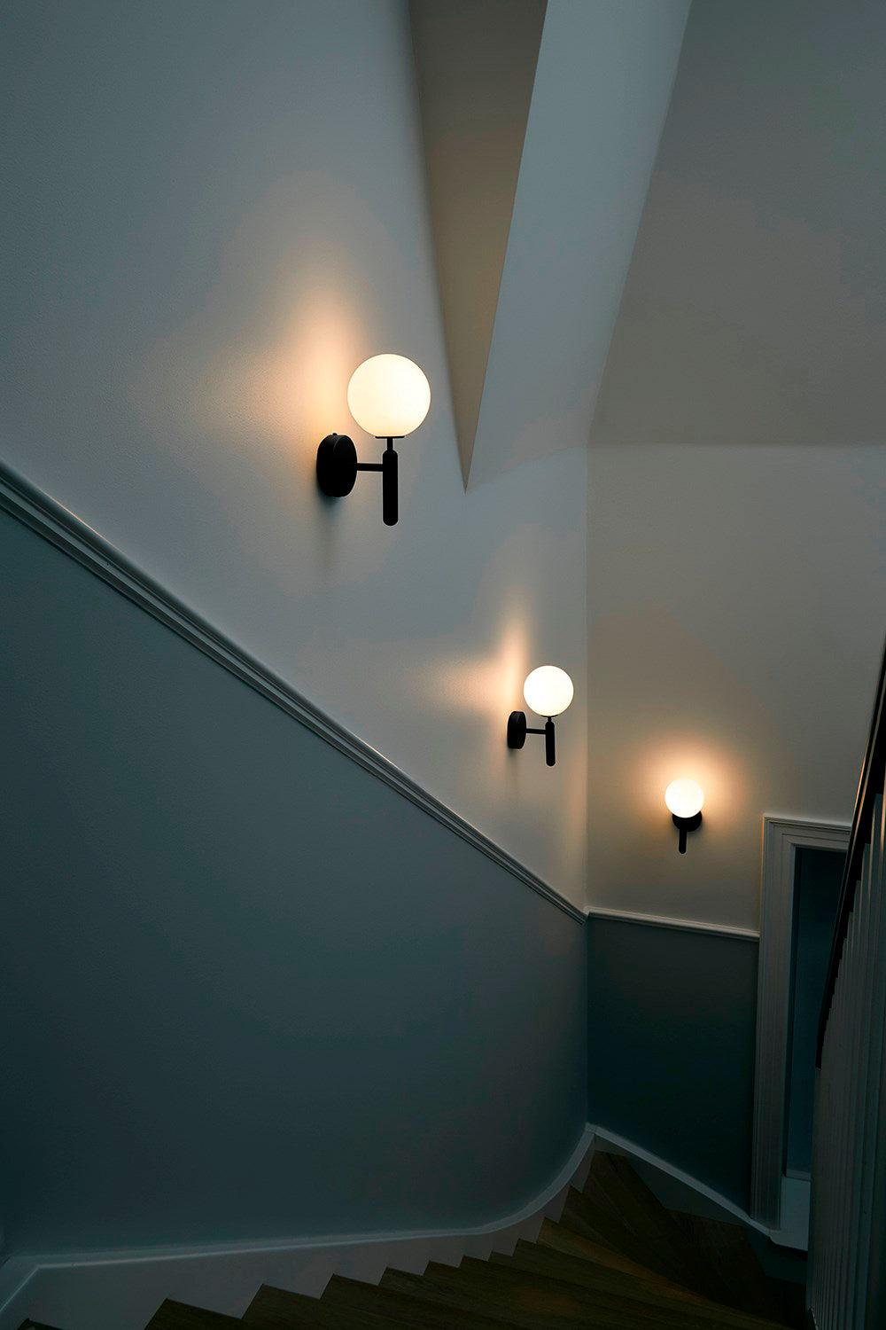 Scandinavian Brass Glass Wall Lamp | Minimalist Luxury Wall Light | E14 LED or Edison Bulb | 34cm Height Indoor Lighting