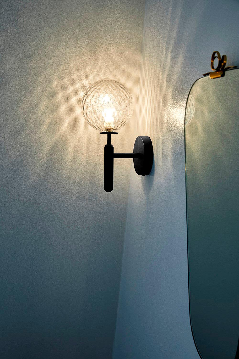 Scandinavian Brass Glass Wall Lamp | Minimalist Luxury Wall Light | E14 LED or Edison Bulb | 34cm Height Indoor Lighting