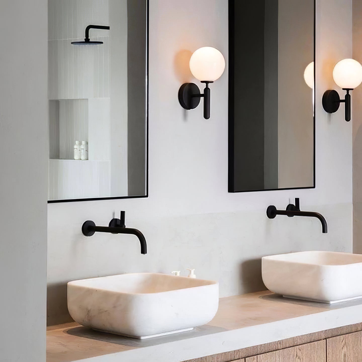 Scandinavian Brass Glass Wall Lamp | Minimalist Luxury Wall Light | E14 LED or Edison Bulb | 34cm Height Indoor Lighting