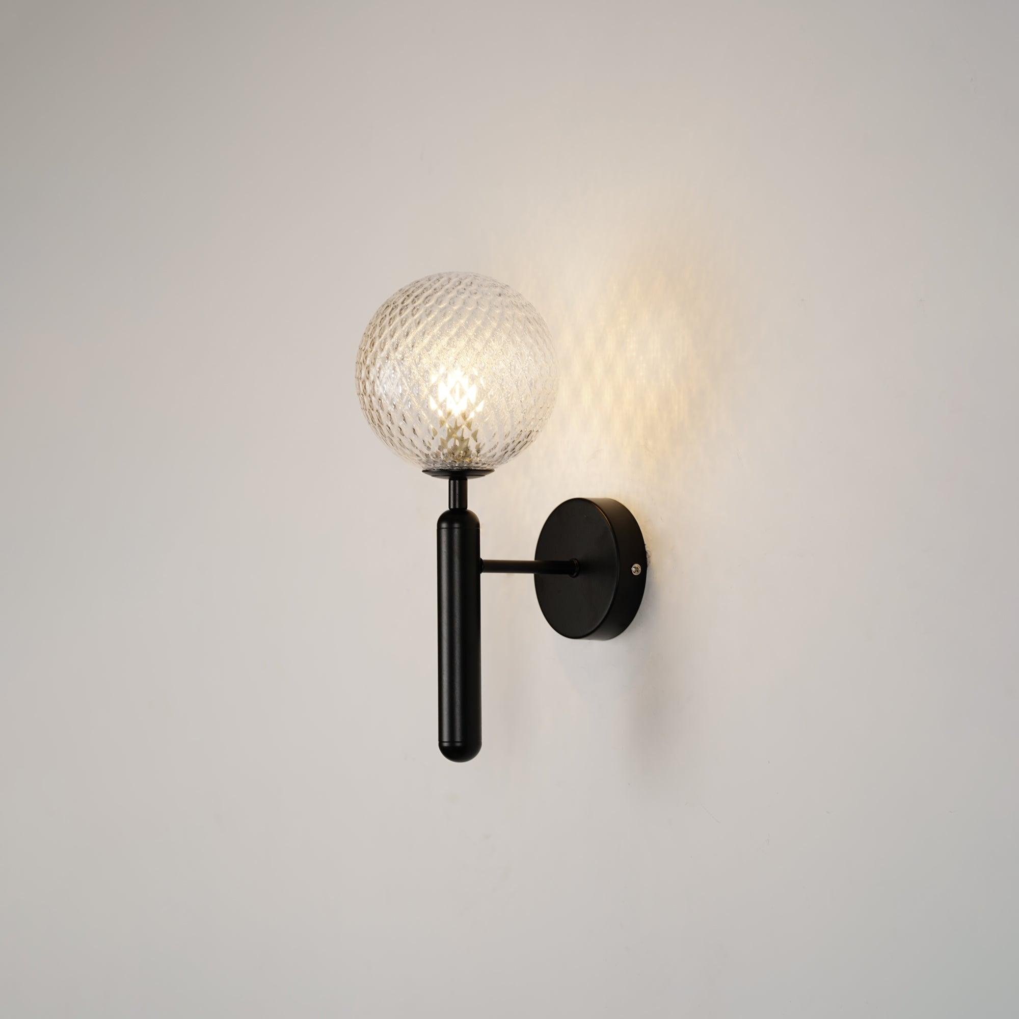 Scandinavian Brass Glass Wall Lamp | Minimalist Luxury Wall Light | E14 LED or Edison Bulb | 34cm Height Indoor Lighting