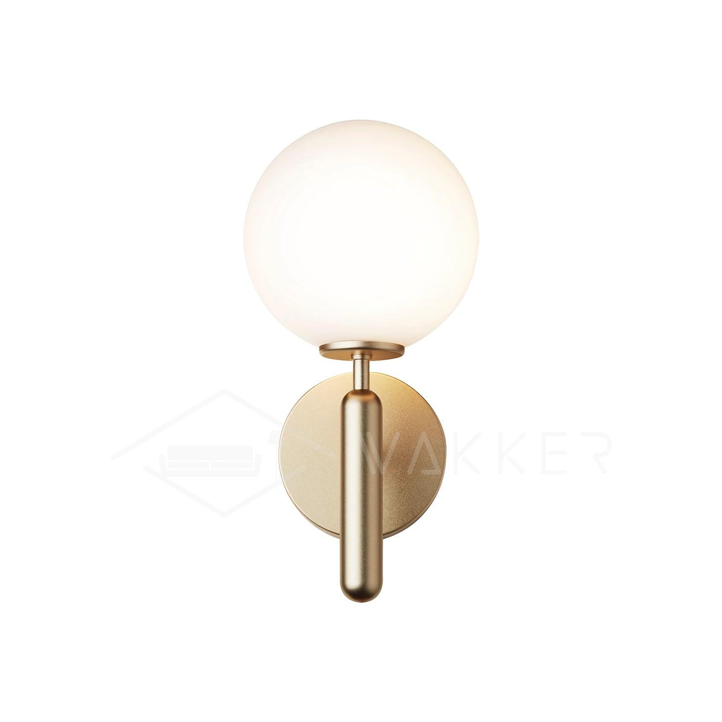 Scandinavian Brass Glass Wall Lamp | Minimalist Luxury Wall Light | E14 LED or Edison Bulb | 34cm Height Indoor Lighting