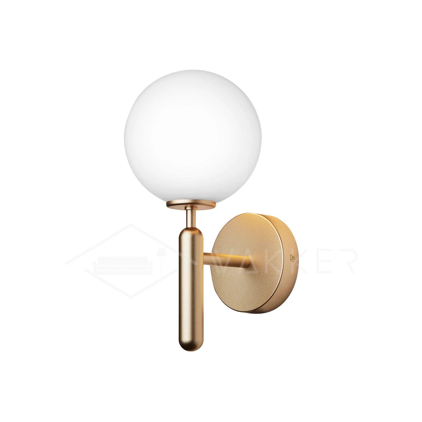 Scandinavian Brass Glass Wall Lamp | Minimalist Luxury Wall Light | E14 LED or Edison Bulb | 34cm Height Indoor Lighting