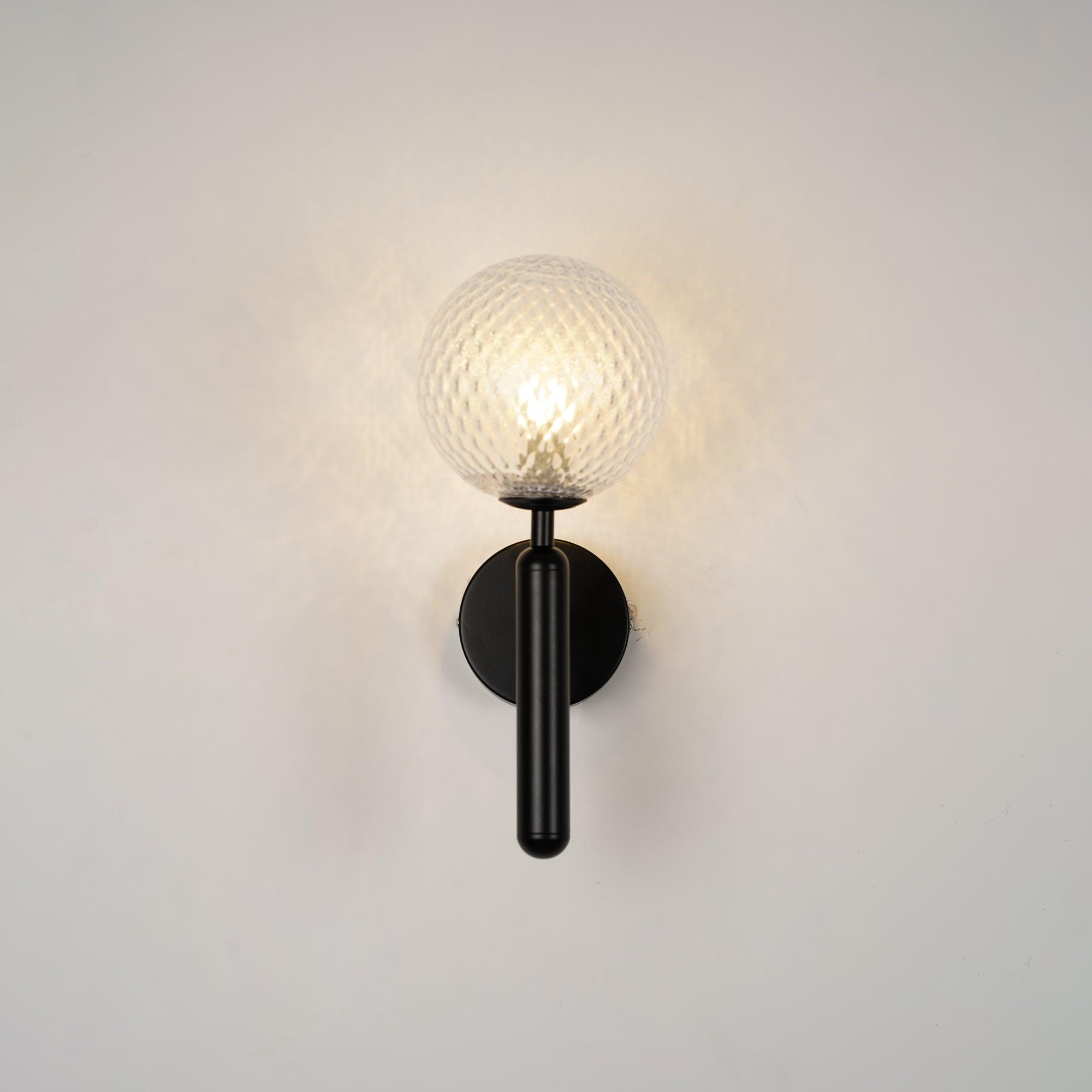 Scandinavian Brass Glass Wall Lamp | Minimalist Luxury Wall Light | E14 LED or Edison Bulb | 34cm Height Indoor Lighting
