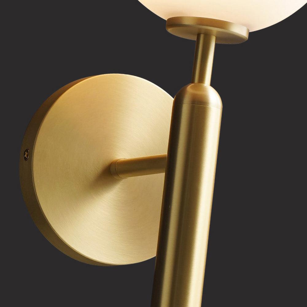 Scandinavian Brass Glass Wall Lamp | Minimalist Luxury Wall Light | E14 LED or Edison Bulb | 34cm Height Indoor Lighting
