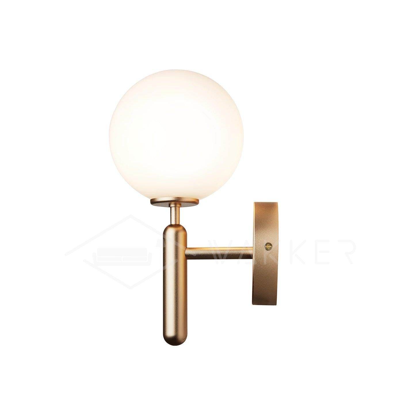 Scandinavian Brass Glass Wall Lamp | Minimalist Luxury Wall Light | E14 LED or Edison Bulb | 34cm Height Indoor Lighting
