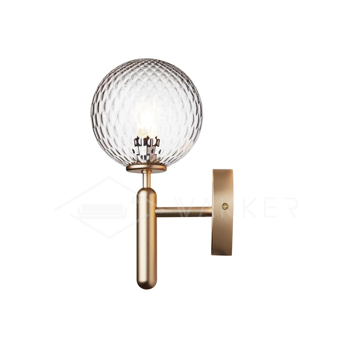 Scandinavian Brass Glass Wall Lamp | Minimalist Luxury Wall Light | E14 LED or Edison Bulb | 34cm Height Indoor Lighting