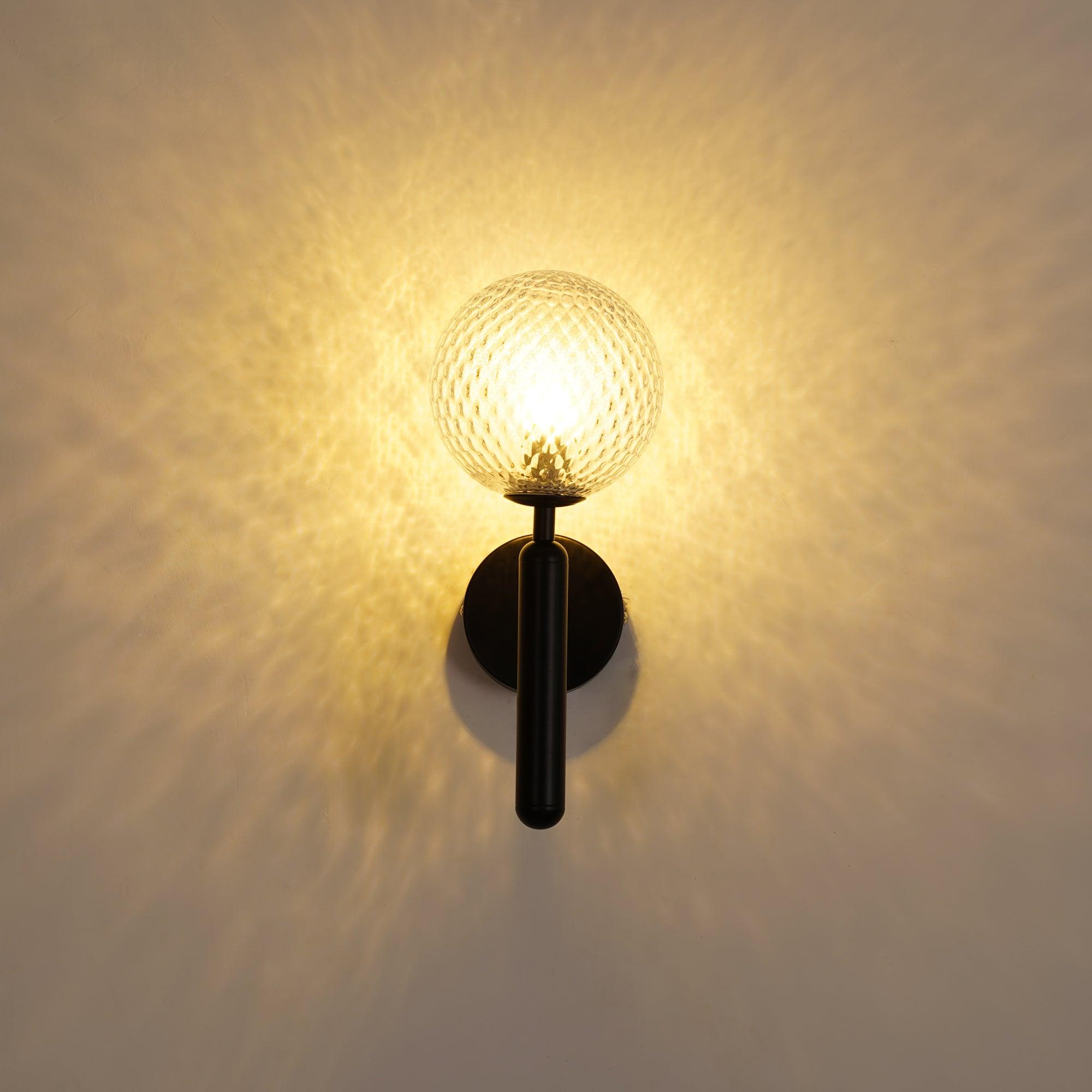 Scandinavian Brass Glass Wall Lamp | Minimalist Luxury Wall Light | E14 LED or Edison Bulb | 34cm Height Indoor Lighting