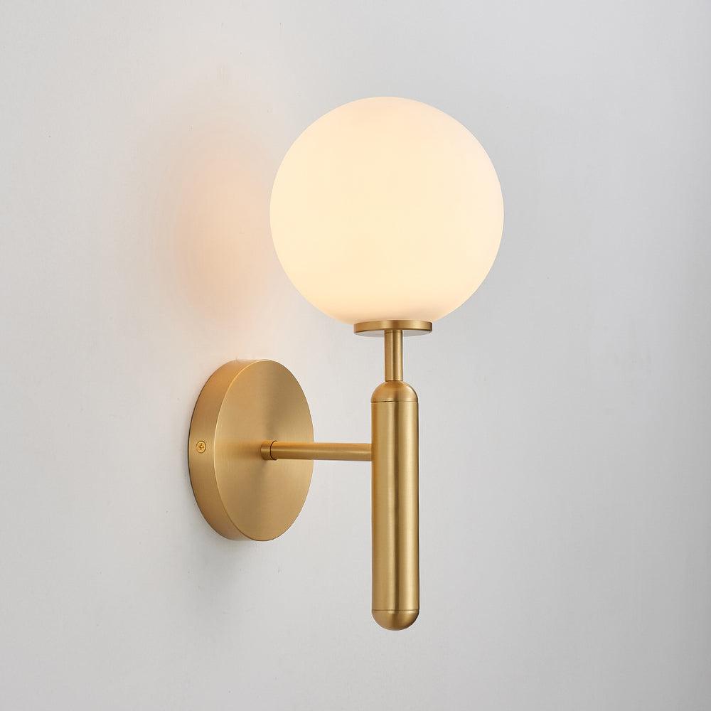 Scandinavian Brass Glass Wall Lamp | Minimalist Luxury Wall Light | E14 LED or Edison Bulb | 34cm Height Indoor Lighting