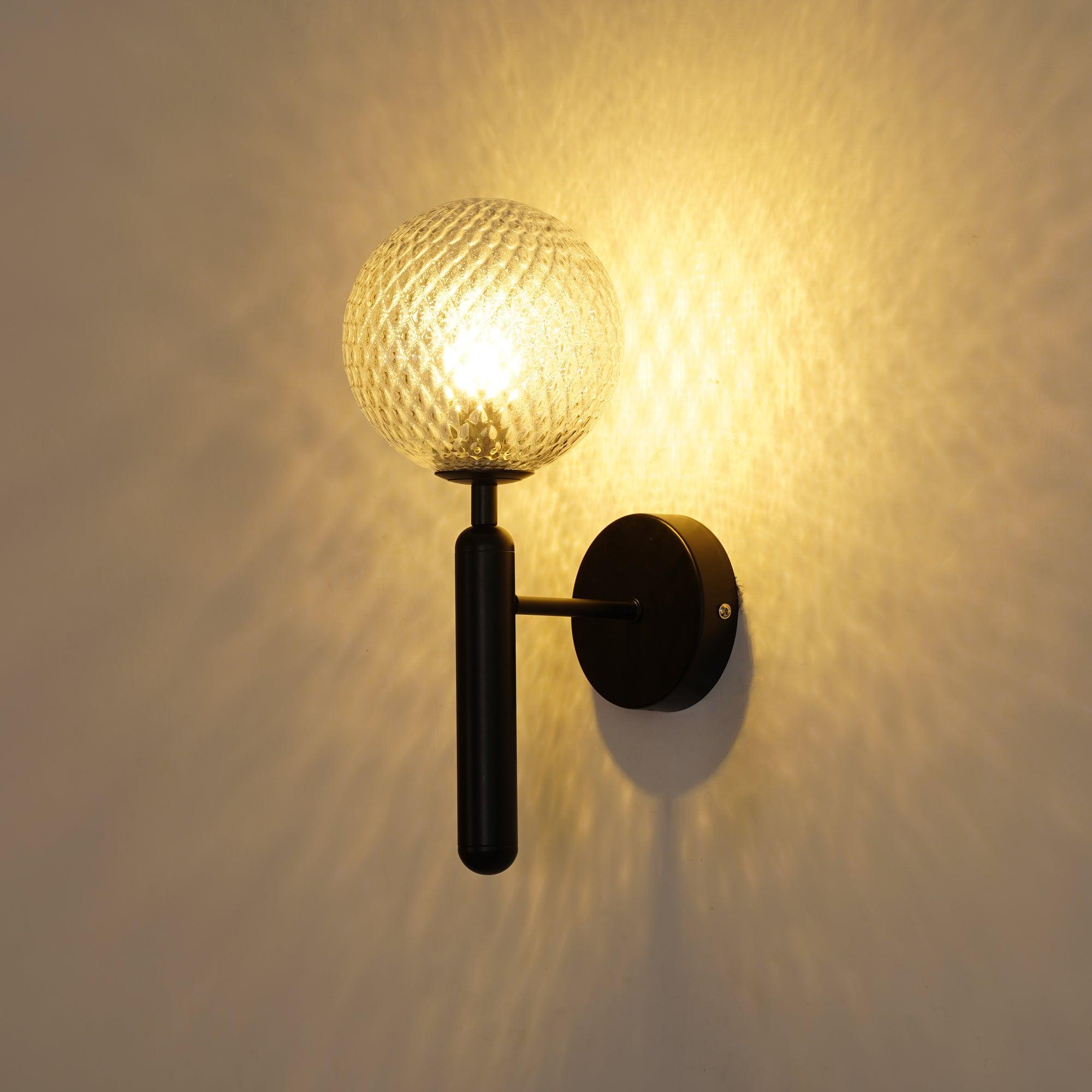 Scandinavian Brass Glass Wall Lamp | Minimalist Luxury Wall Light | E14 LED or Edison Bulb | 34cm Height Indoor Lighting