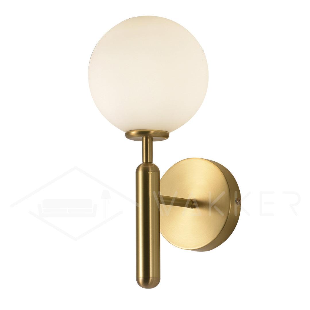 Scandinavian Brass Glass Wall Lamp | Minimalist Luxury Wall Light | E14 LED or Edison Bulb | 34cm Height Indoor Lighting