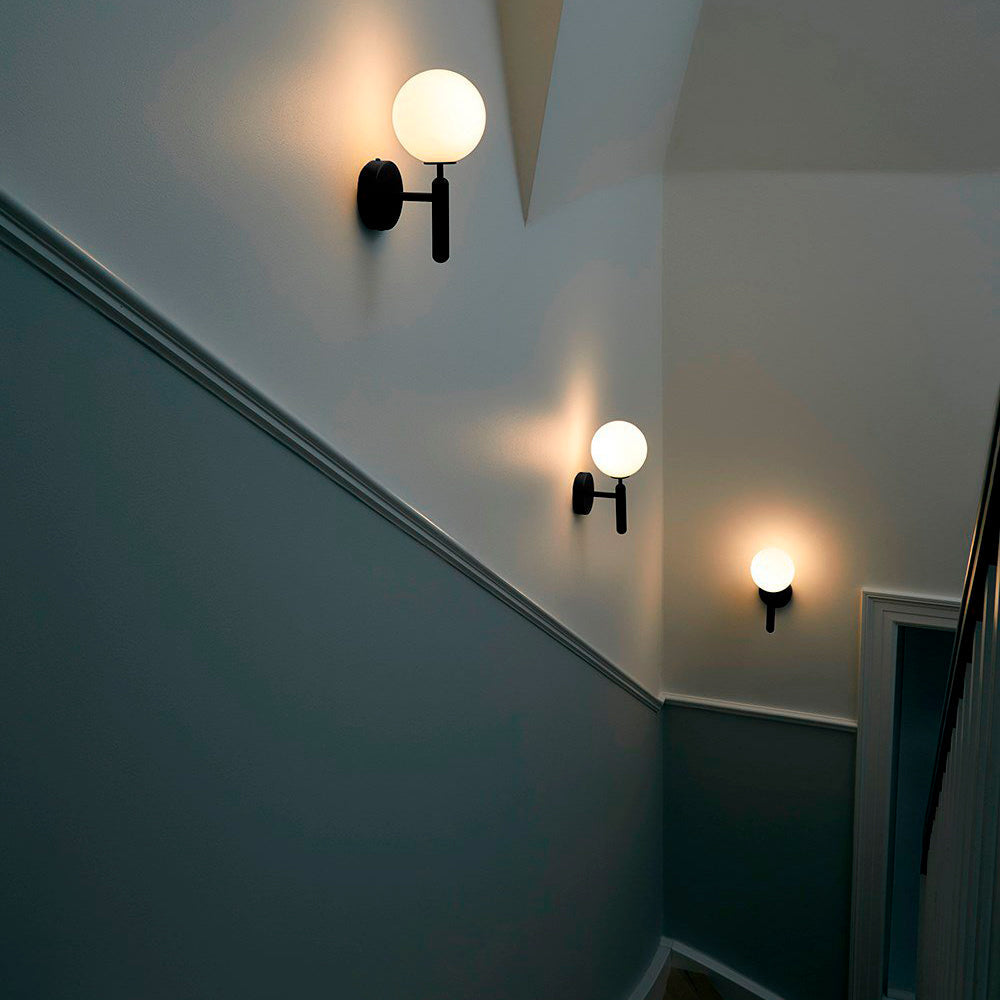 Scandinavian Brass Glass Wall Lamp | Minimalist Luxury Wall Light | E14 LED or Edison Bulb | 34cm Height Indoor Lighting