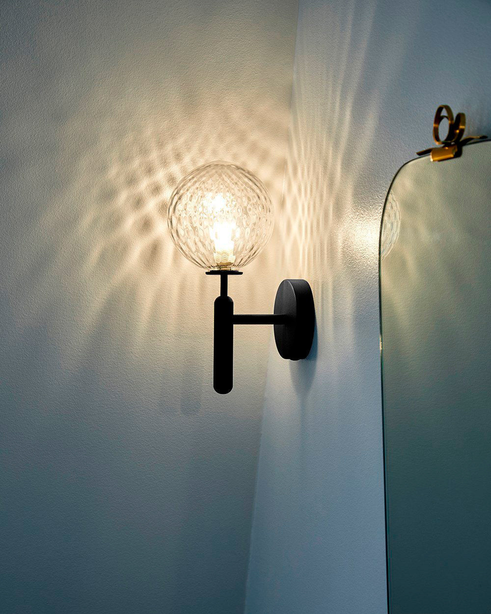 Scandinavian Brass Glass Wall Lamp | Minimalist Luxury Wall Light | E14 LED or Edison Bulb | 34cm Height Indoor Lighting