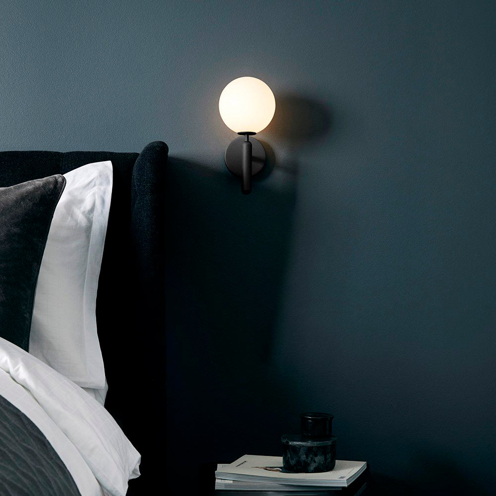 Scandinavian Brass Glass Wall Lamp | Minimalist Luxury Wall Light | E14 LED or Edison Bulb | 34cm Height Indoor Lighting