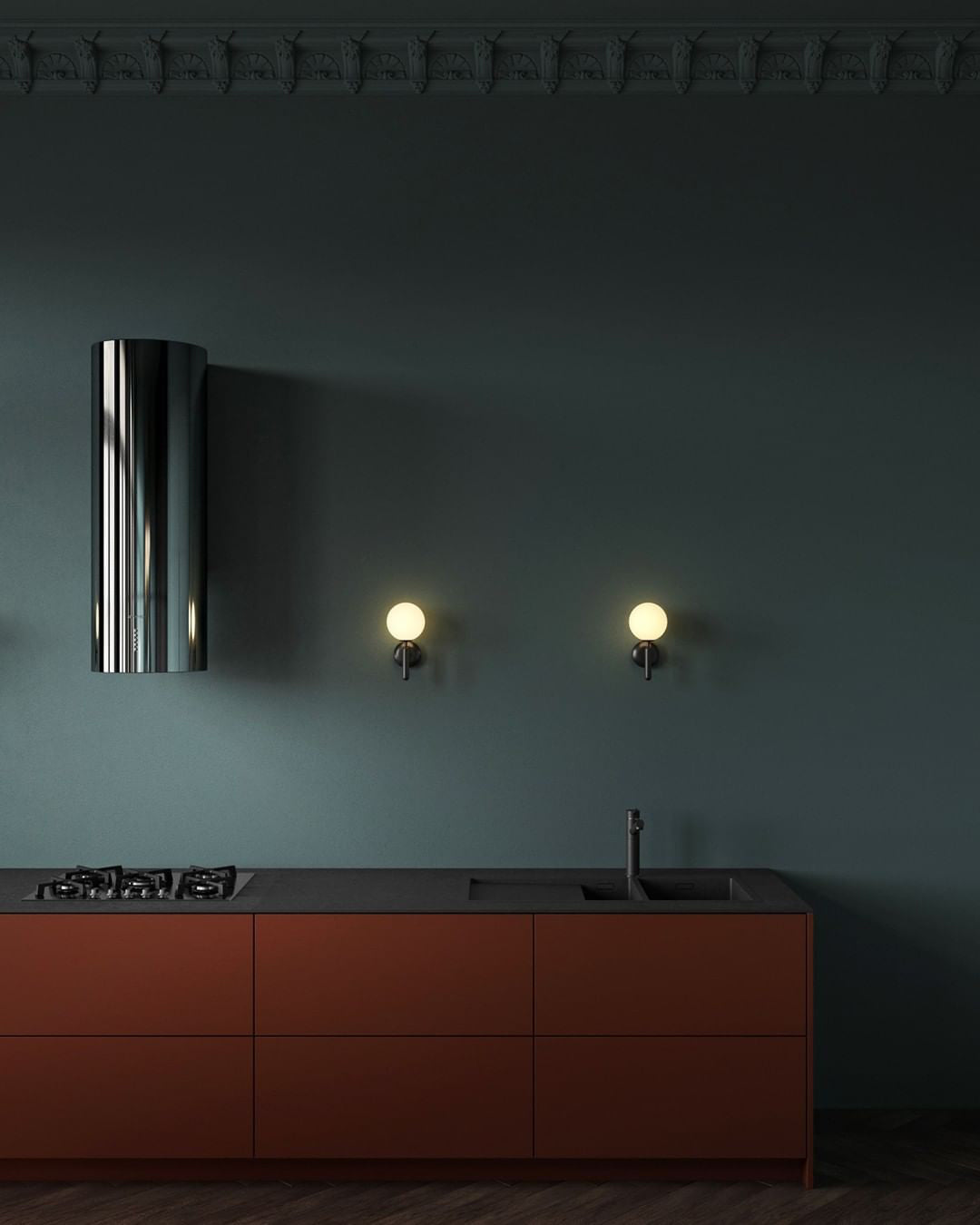 Scandinavian Brass Glass Wall Lamp | Minimalist Luxury Wall Light | E14 LED or Edison Bulb | 34cm Height Indoor Lighting